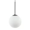 Hanglamp zwart met opaal wit glas 30 cm