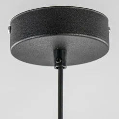 Hanglamp zwart met opaal wit glas 30 cm