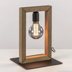 Houten tafellamp frame met zwart