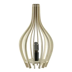 Houten tafellamp kegel naturel met zwart