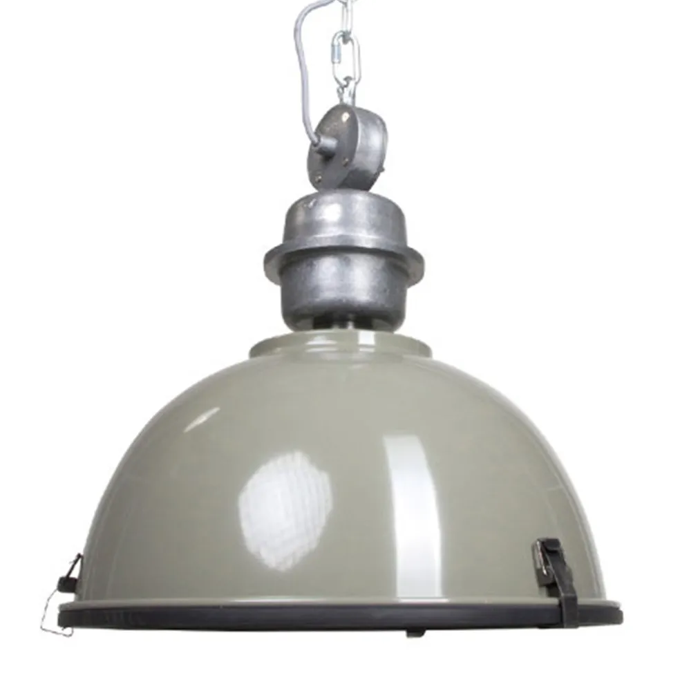 Industriele hanglamp olijf metaal Bikkel
