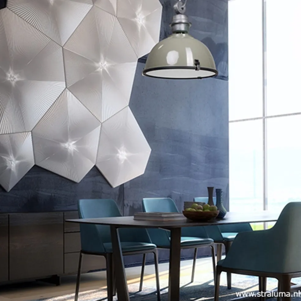 Industriele hanglamp olijf metaal Bikkel