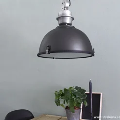 Industriele hanglamp zwart voor eettafel