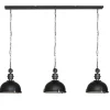 Industriële 3-lichts hanglamp bikkel mat zwart