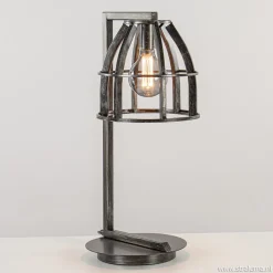 Industriële tafellamp antiek zwart