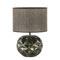 Keramieken tafellamp bruin met bruine kap