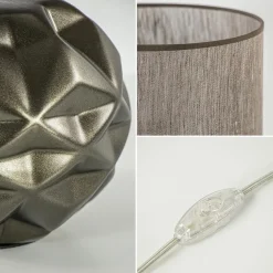 Keramieken tafellamp bruin met bruine kap