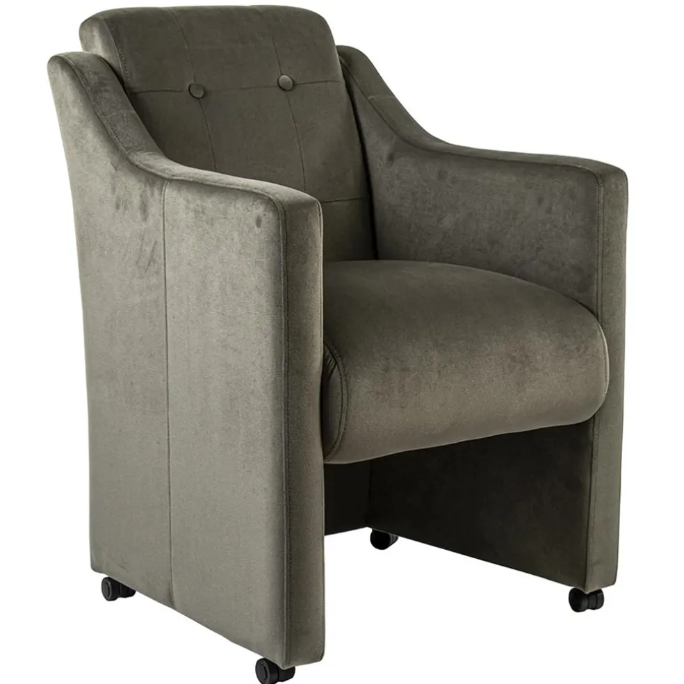 Klassiek landelijke eetkamerstoel op wieltjes