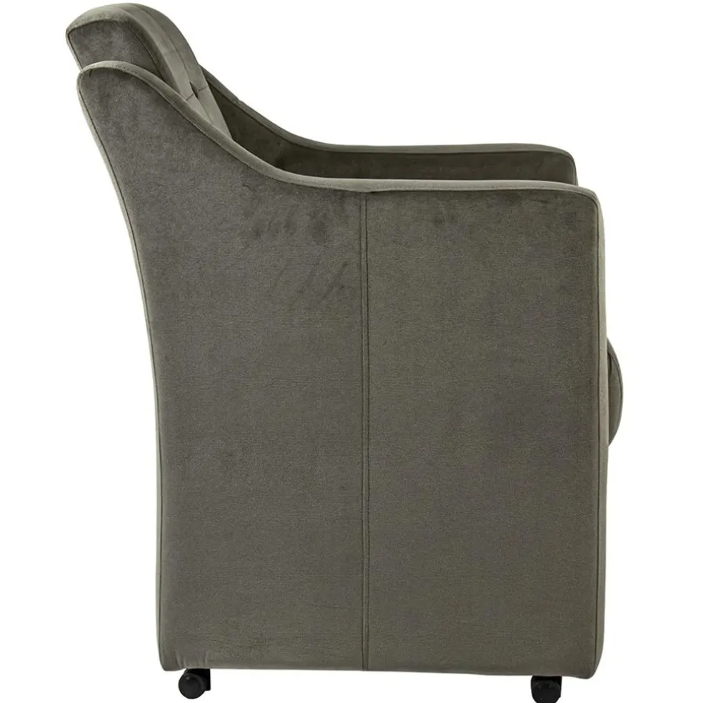 Klassiek landelijke eetkamerstoel op wieltjes