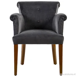 Klassieke armstoel kersenhout in stof