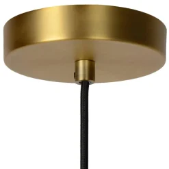 Klassieke hanglamp opaal glas met mat goud