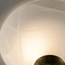 Klassieke plafondlamp gevlamd glas met brons 30 cm