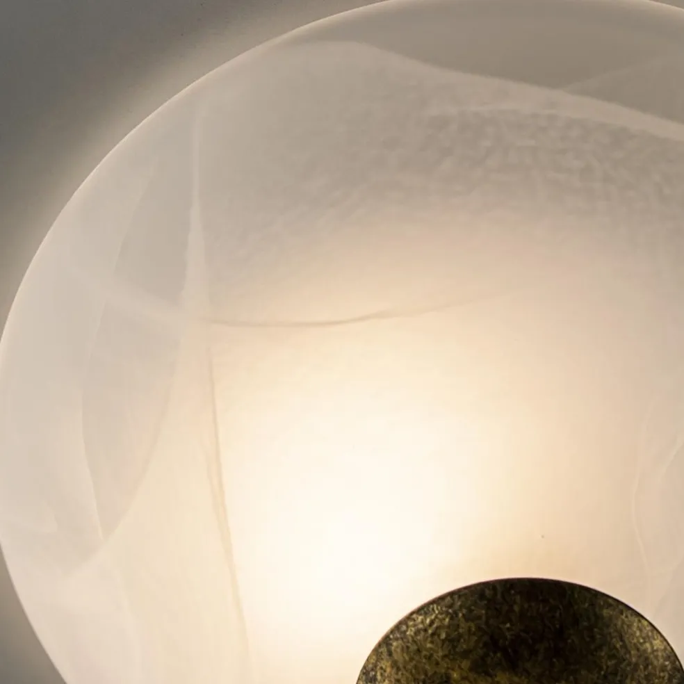 Klassieke plafondlamp gevlamd glas met brons 30 cm