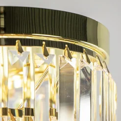 Klassieke plafondlamp goud met helder glas