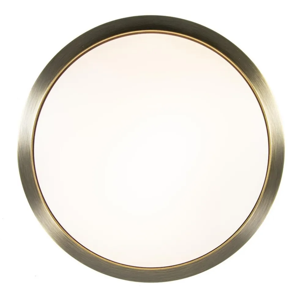 Klassieke plafonnière brons met wit glas 30 cm