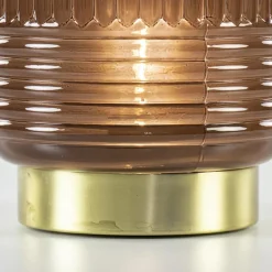 Klassieke tafellamp Lipa donker bruin op batterijen