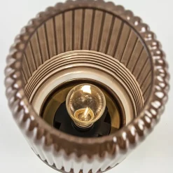 Klassieke tafellamp Lipa donker bruin op batterijen