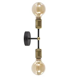 Klassieke wandlamp zwart-antiek brons