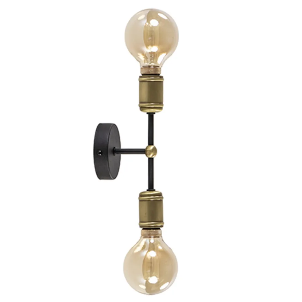 Klassieke wandlamp zwart-antiek brons