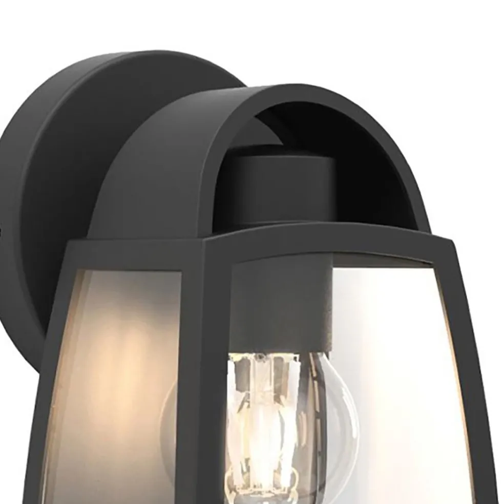 Kleine buitenlamp lantaarn wand mat zwart