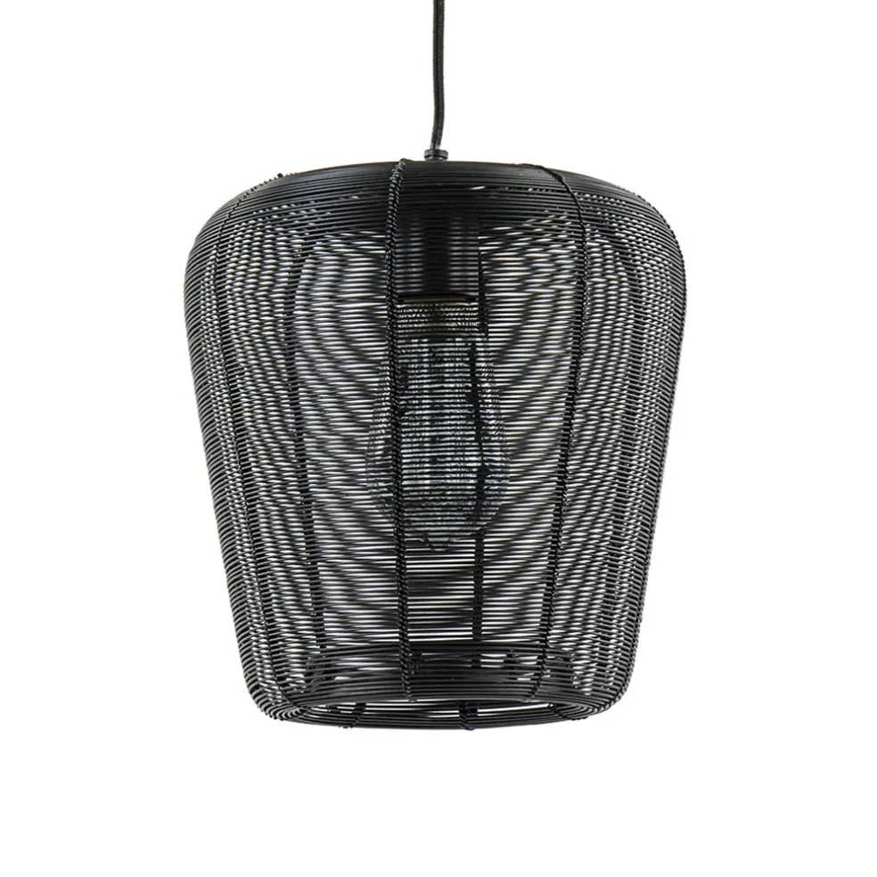 Kleine draad hanglamp Adeta mat zwart