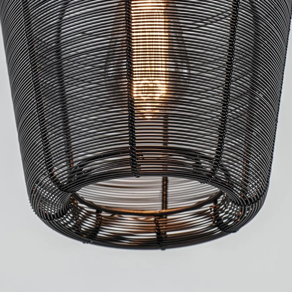 Kleine draad hanglamp Adeta mat zwart