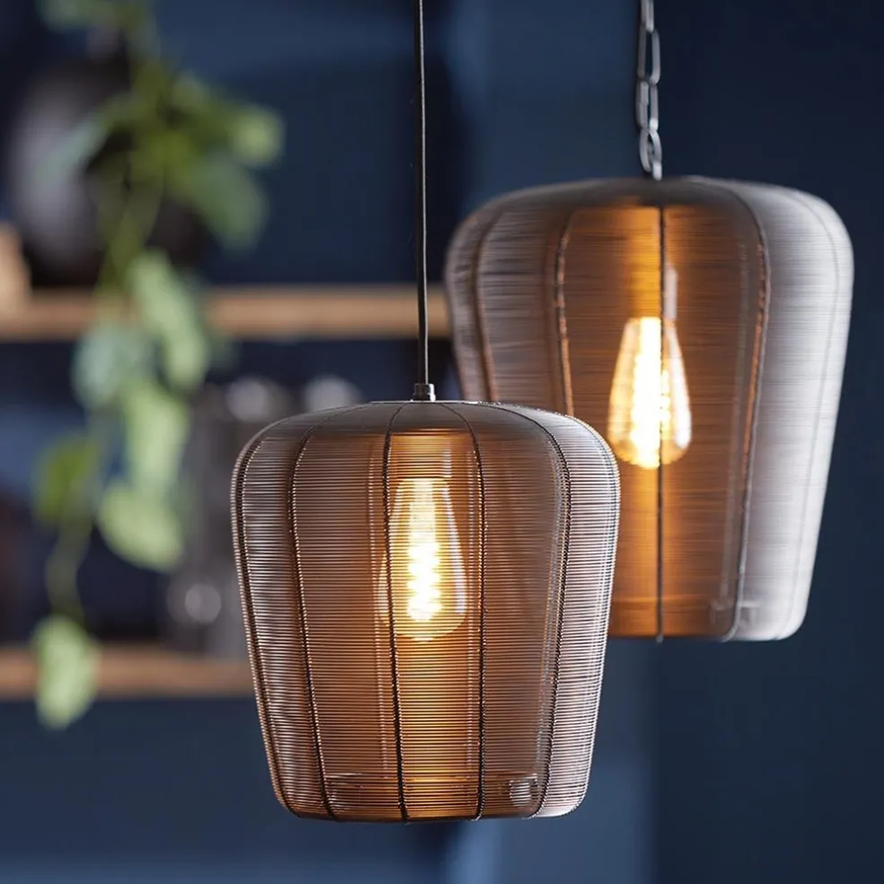 Kleine draad hanglamp Adeta mat zwart