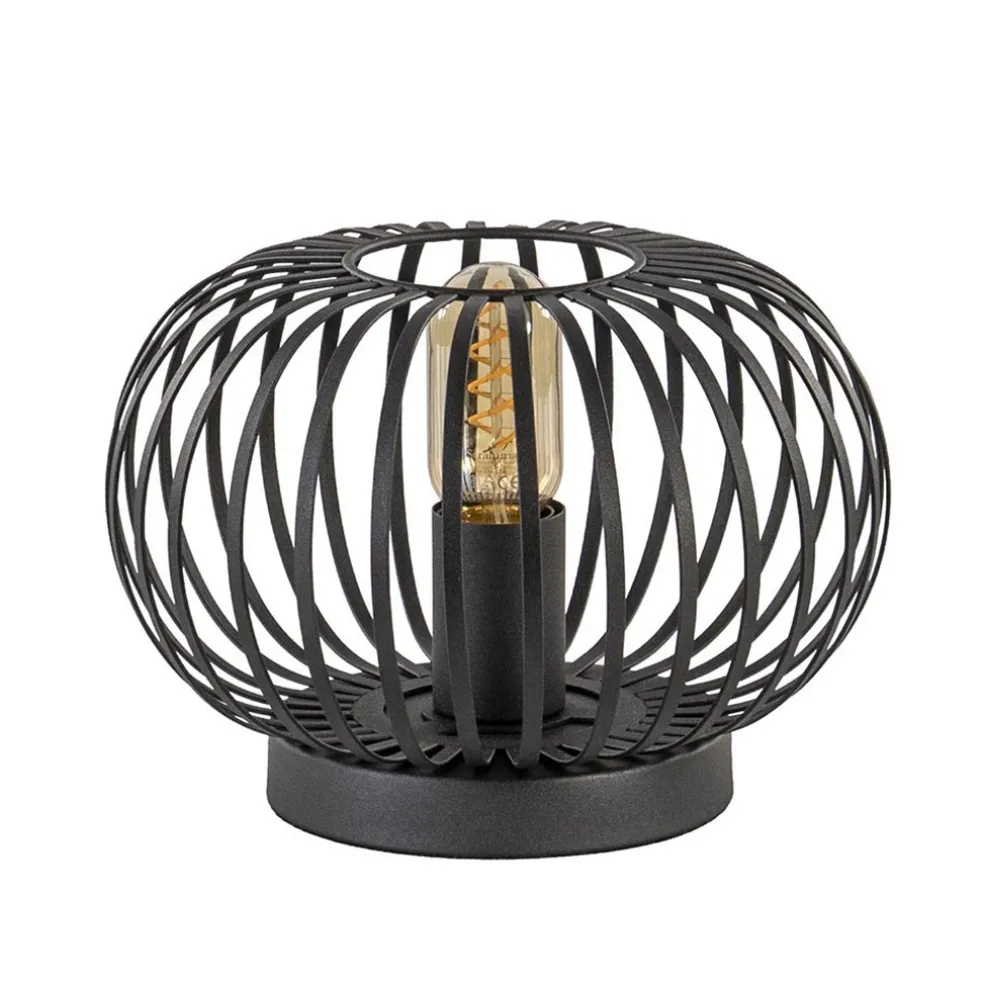 Kleine draad tafellamp modern mat zwart