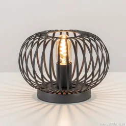 Kleine draad tafellamp modern mat zwart