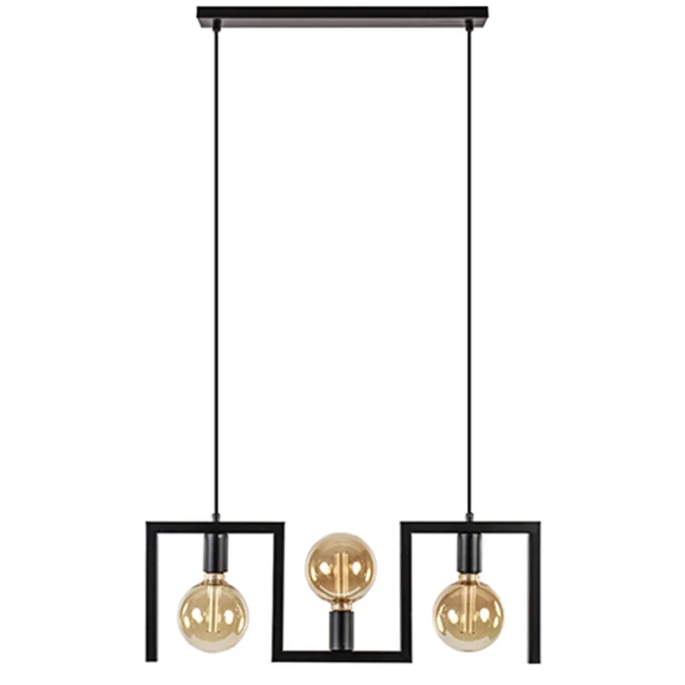 Kleine eettafel hanglamp zwart frame