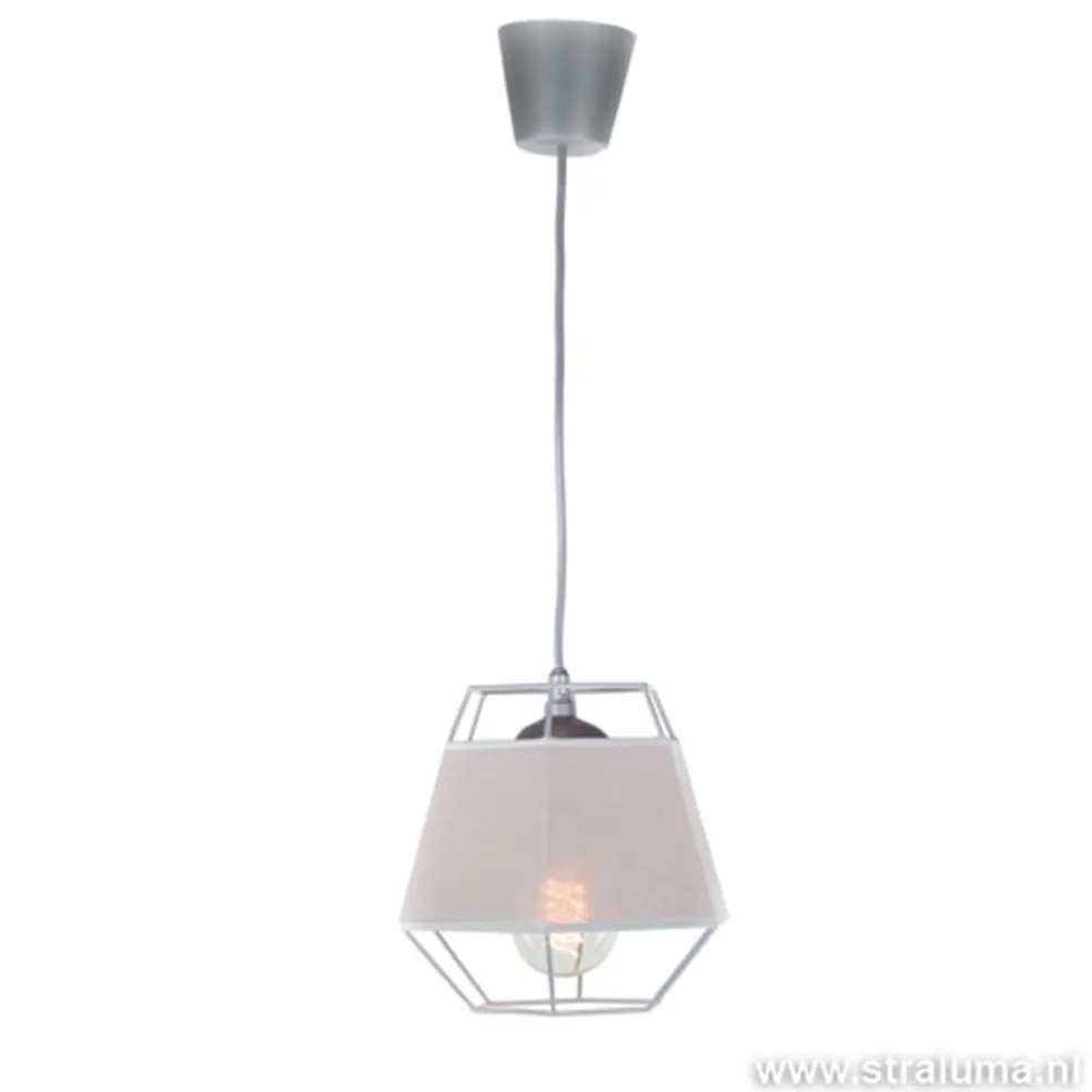 Kleine grijze hanglamp draad met stof