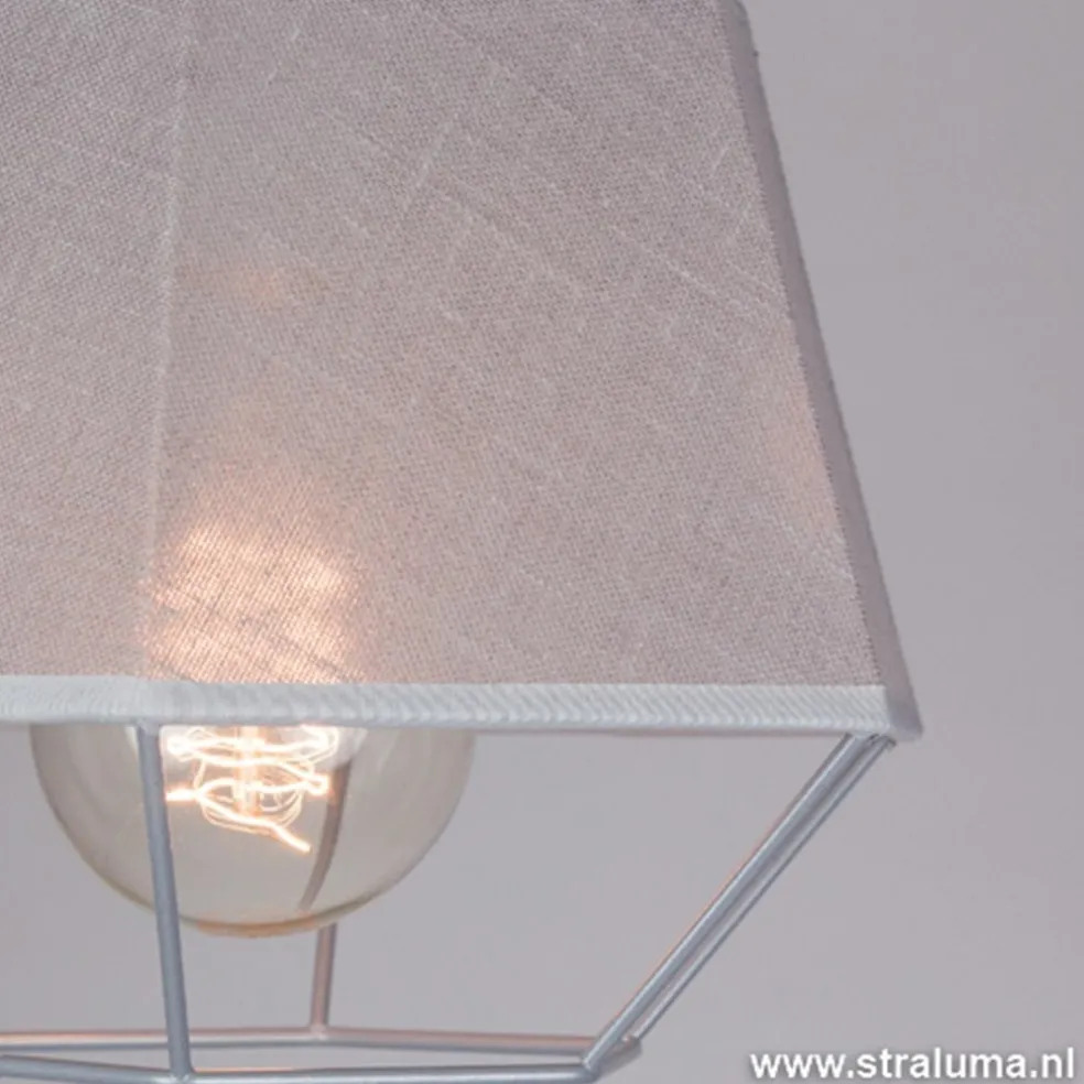 Kleine grijze hanglamp draad met stof