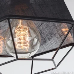 Kleine hanglamp draad zwart met stof