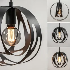 Kleine hanglamp rond mat zwart