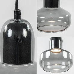 Kleine hanglamp smoke glas inclusief LED GU10