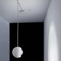 Kleine Italiaanse design hanglamp LED bol Spider wit