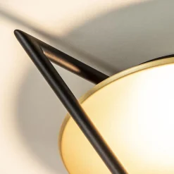 Kleine LED plafondlamp zwart met goud