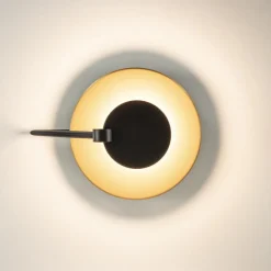 Kleine LED plafondlamp zwart met goud