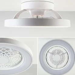 Kleine plafondventilator wit inclusief LED