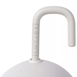 Kleine ronde buitenlamp met USB wit