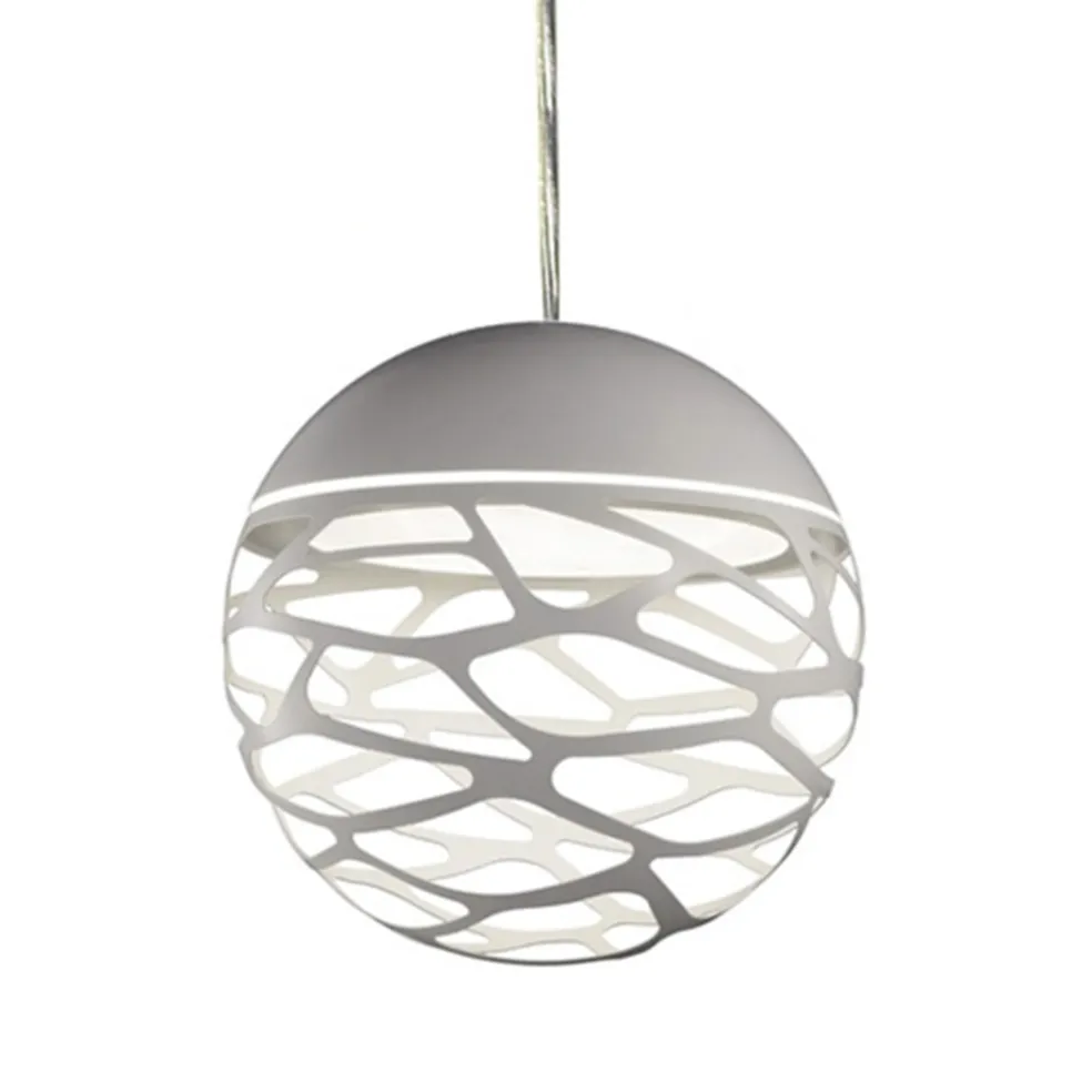 Kleine ronde design hanglamp Kelly wit
