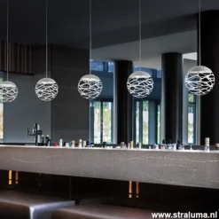 Kleine ronde design hanglamp Kelly wit