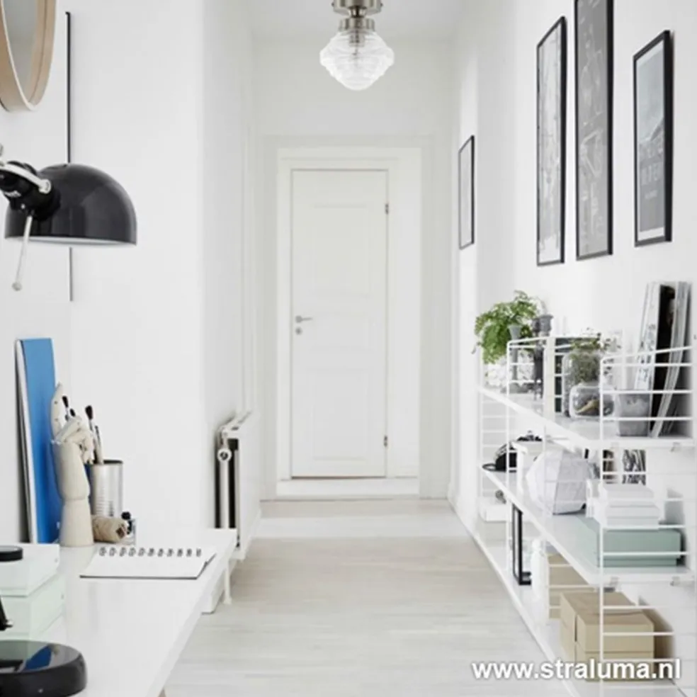 Kleine stalen plafondlamp glas helder