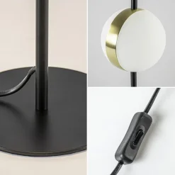 Kleine tafellamp bol zwart met goud