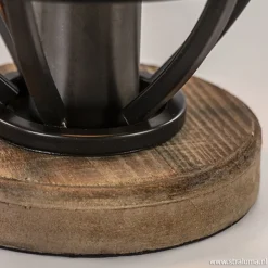 Kleine tafellamp Matrix zwart met hout