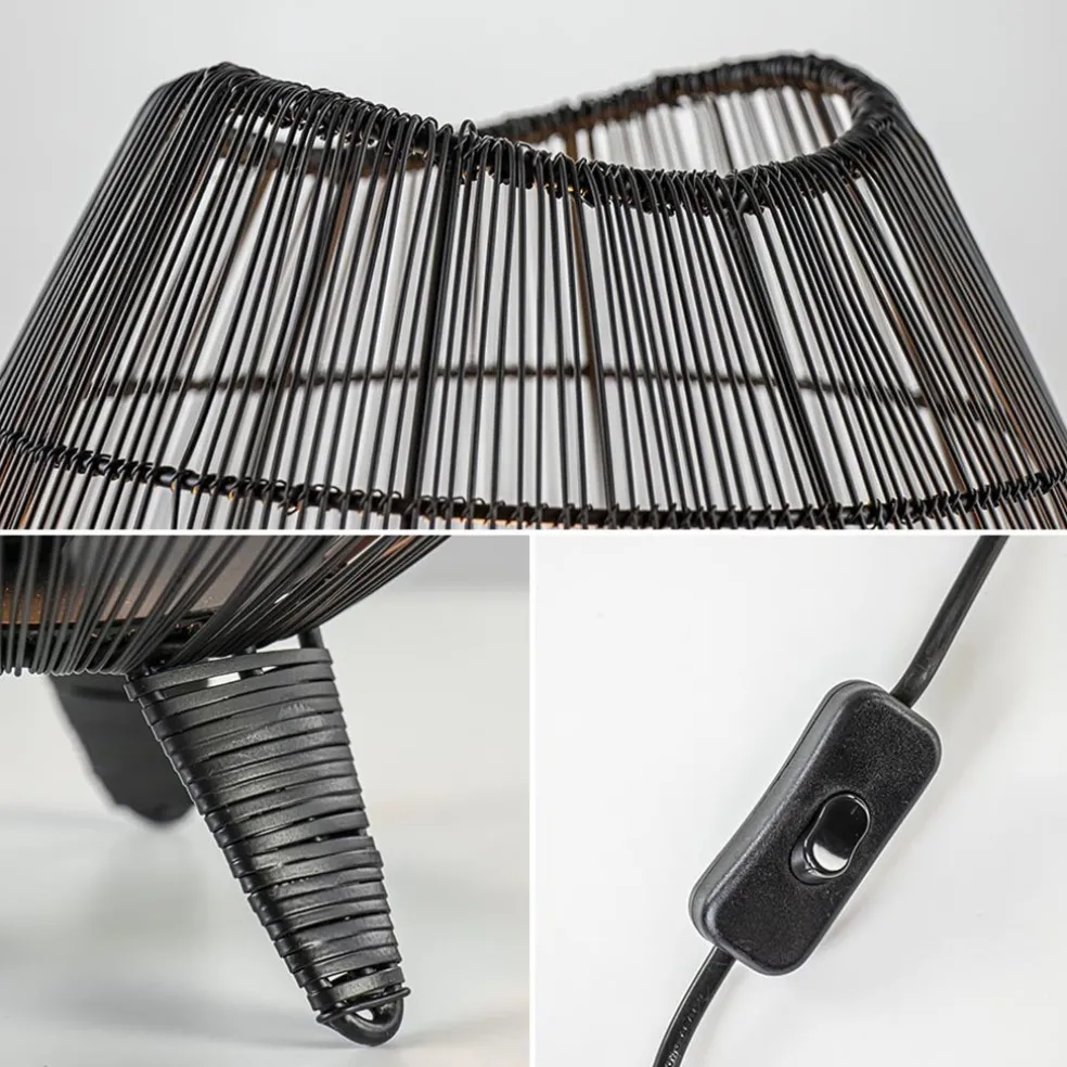 Kleine tafellamp Yumi mat zwart