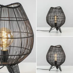 Kleine tafellamp Yumi mat zwart