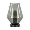 Kleine tafellamp zwart met smoke glas