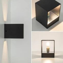 Kleine wandlamp up+down G9 zwart