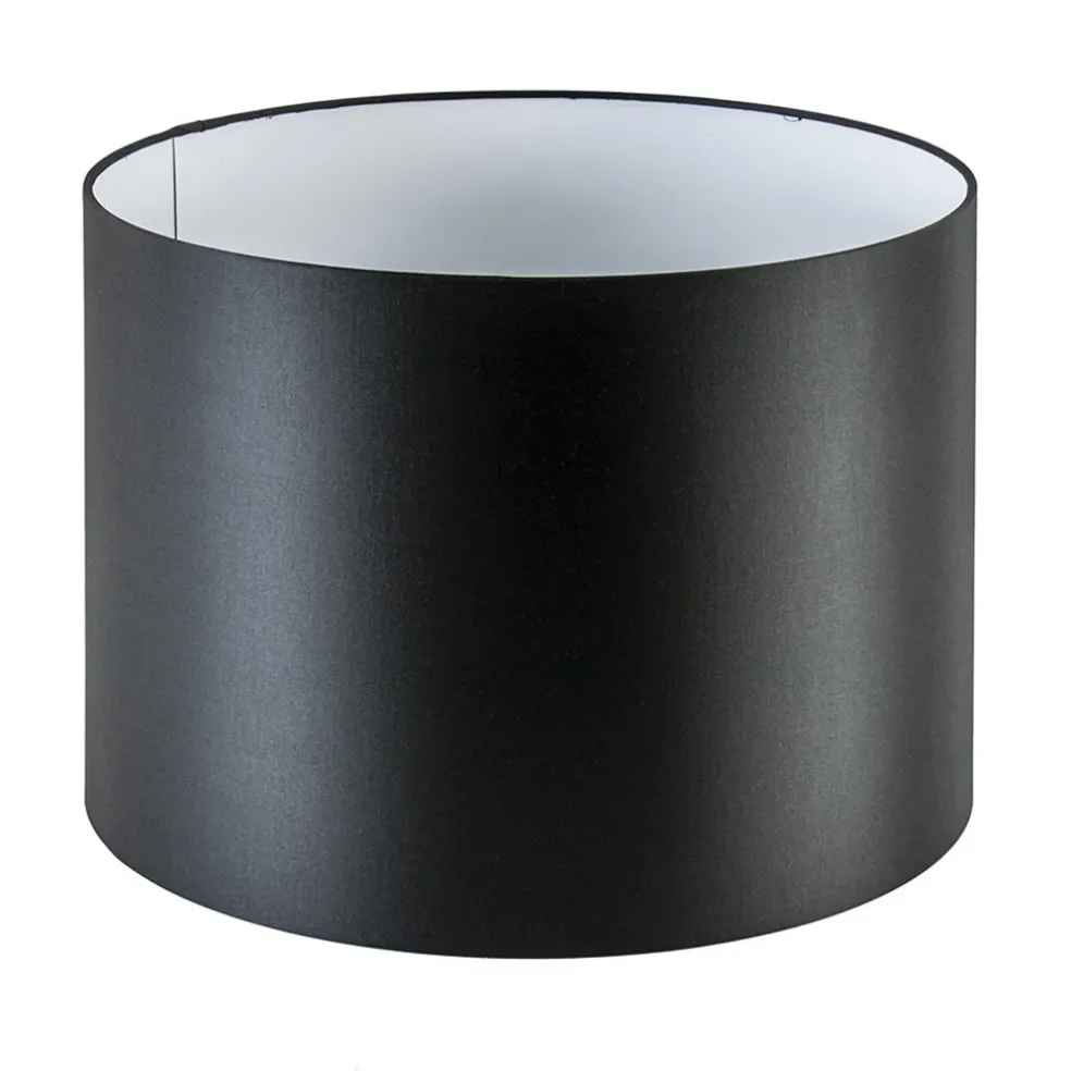 Lampenkap cilinder zwart met witte binnenzijde